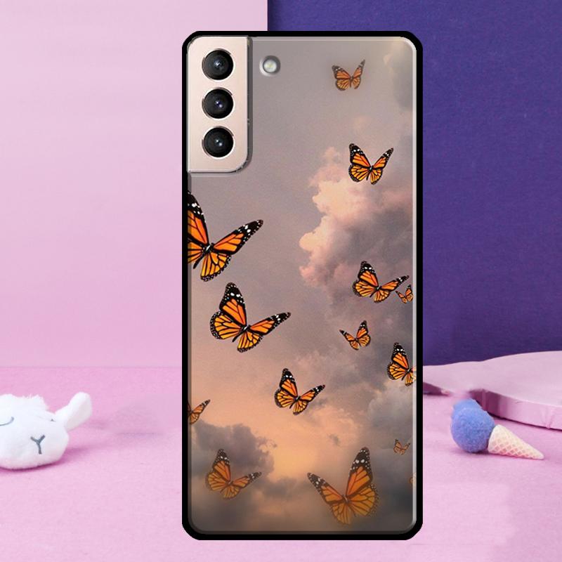 Butterfly Sky Phone Case For Samsung Galaxy S25 Ultra S24 S23 Ultra S9 S10 S20 S21 S22 Plus S24 FE Cover