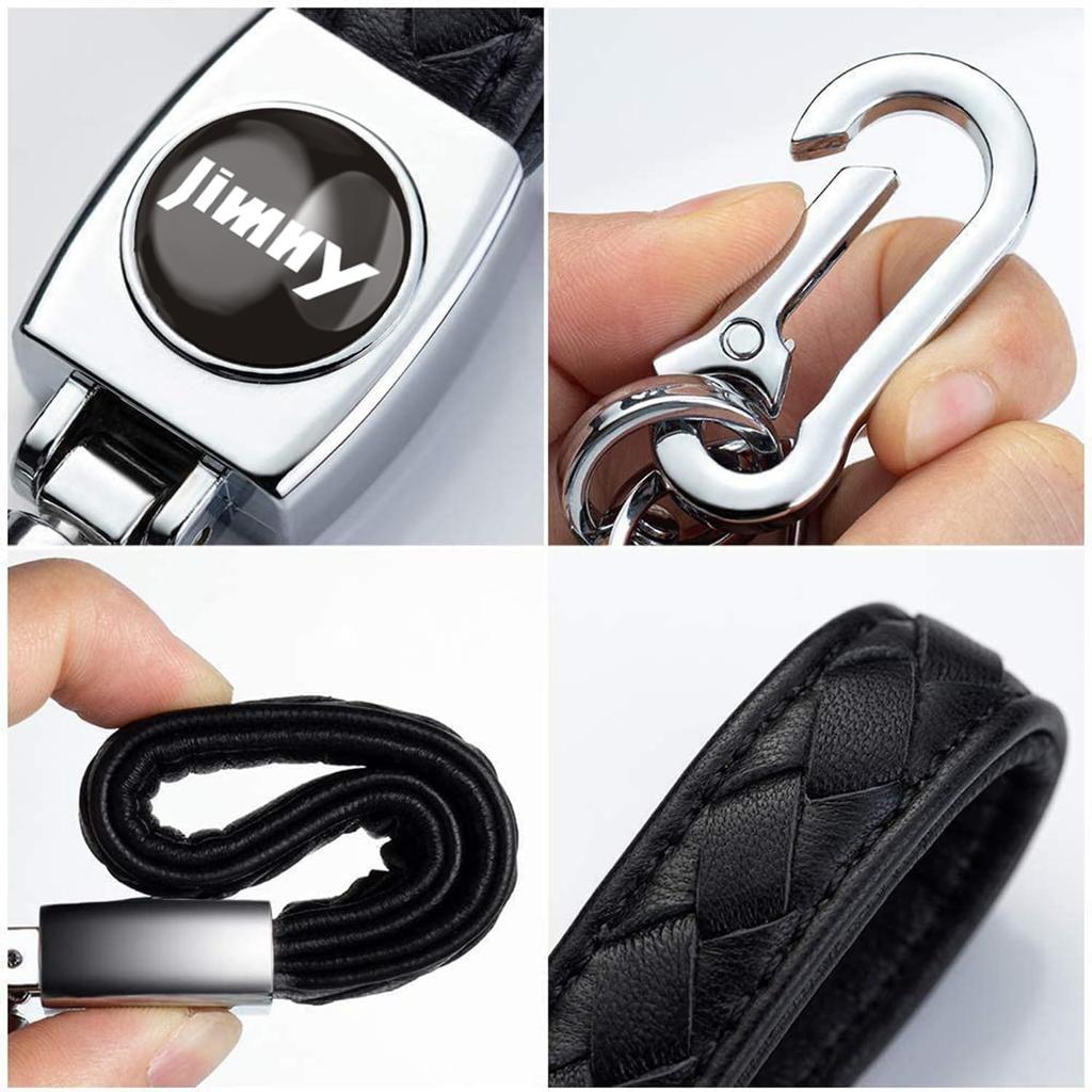 [InnoWave] Keychain, Compatible Jimny Jimny Genuine Leather Car Key Chain, Car Logo Keychain, Keyring,