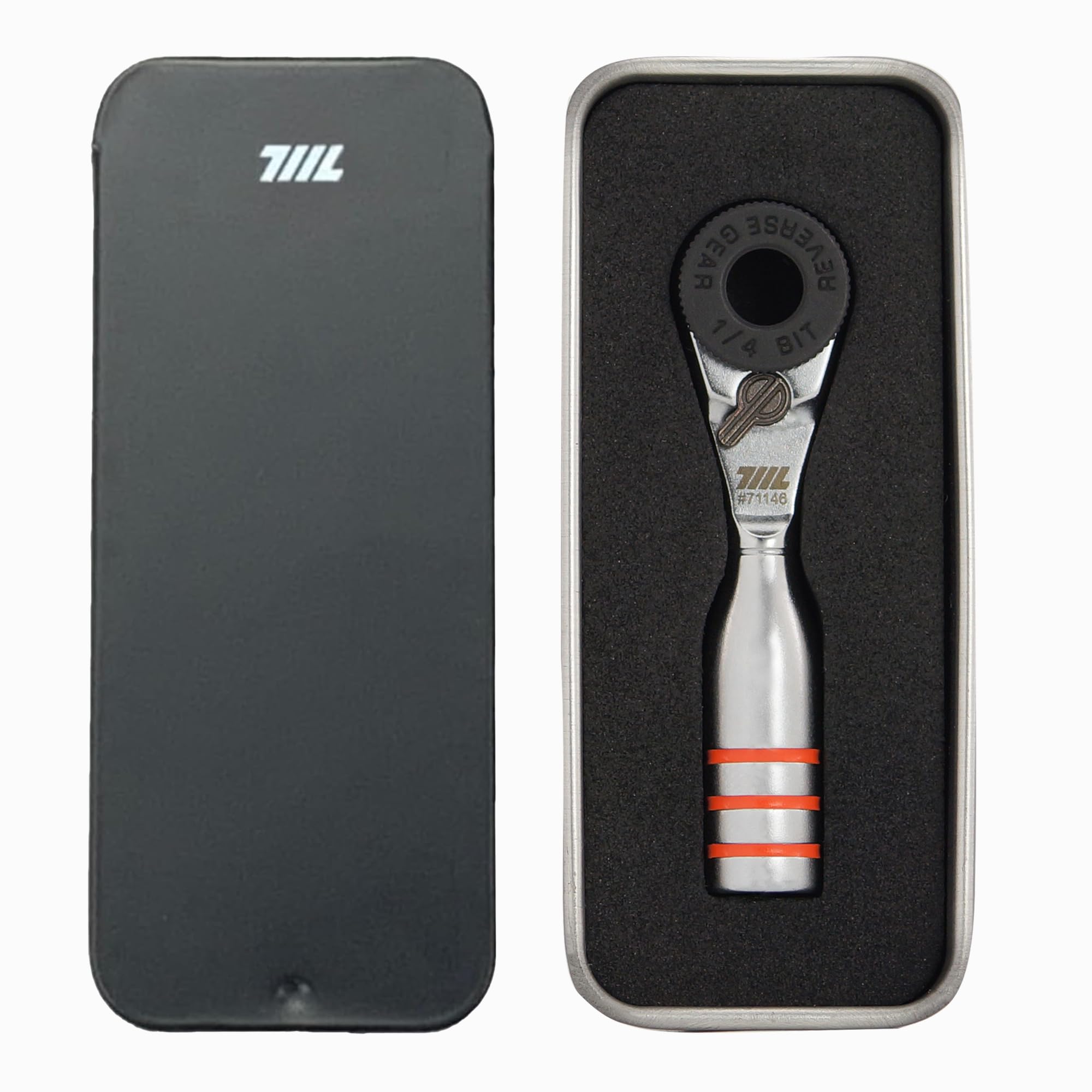 

Мини-трещоточный ключ 711L DUO - Самый маленький в мире 1/4 дюйма для узких мест - Совместим с двусторонним битом 32 мм и стандартным битом 25 мм