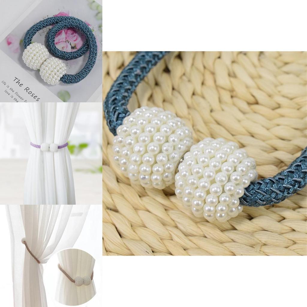 Elegant Magnetic Curtain Tiebacks With Braided Ball Buckle For Stylish Drapery
