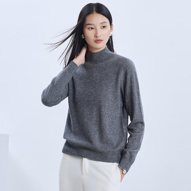 FAPAI Women's Cashmere Blend Semi-High Neck Sweater