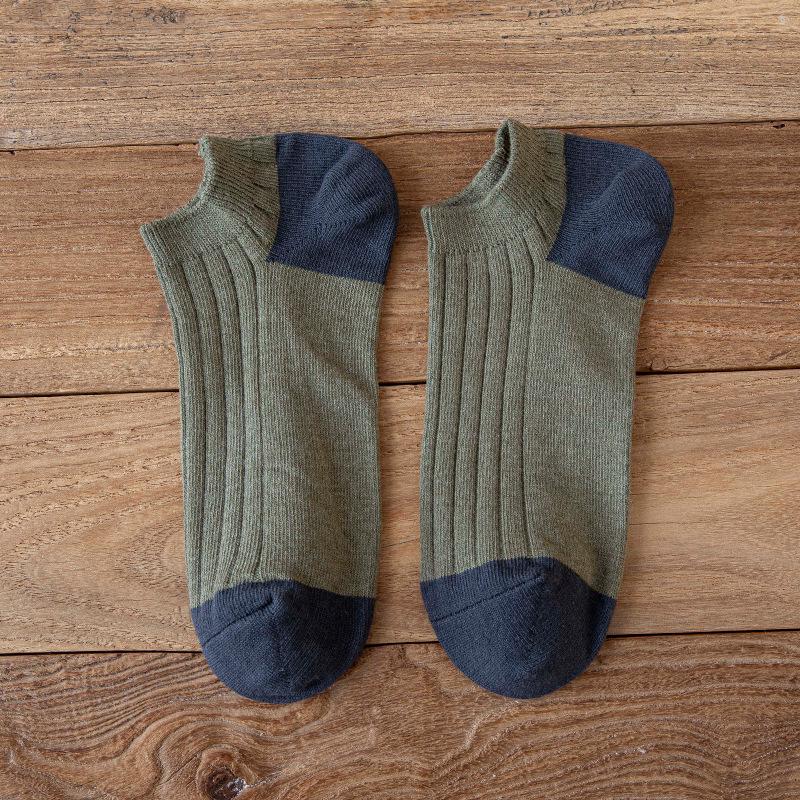 Men's Casual Boat Socks: Sweat-Absorbent, Anti-Drop Heel, Deodorant, Anti-Pilling Combed Cotton.