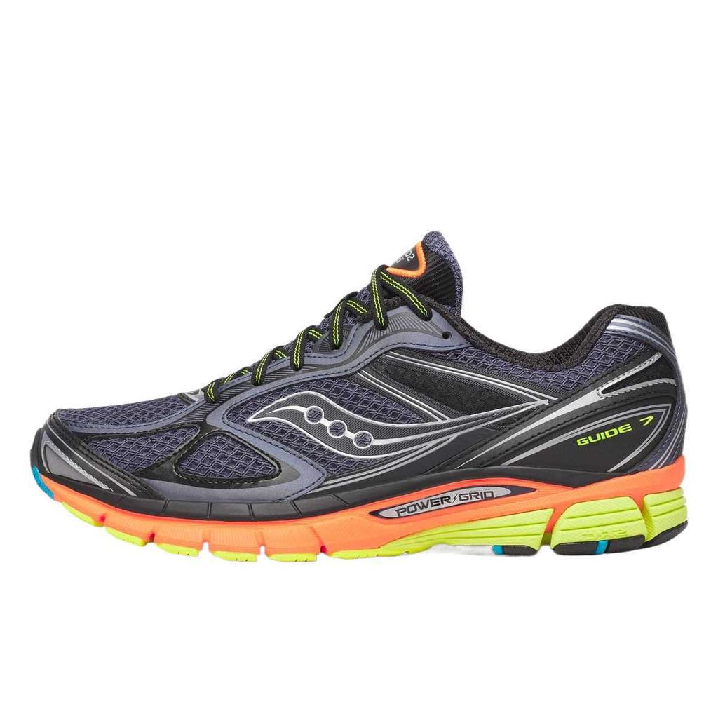 Saucony ProGrid Guide 7 Grey Orange Lime Men Sneakers Multi S70936-13