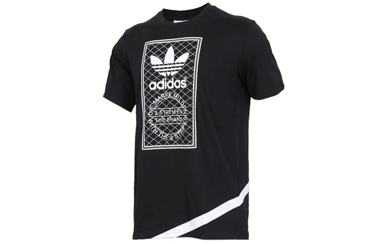 Мужские футболки Adidas Originals Черная с круглым вырезом Умеренный прямой крой CW5173 L