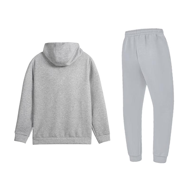 Li-Ning Minimalist Design Solid Color Fashion Cotton Soft Comfortable Versatile Hooded Cardigan Sweatshirt Casual Sports Suit AWDVP47-1+AKLVH91-2
