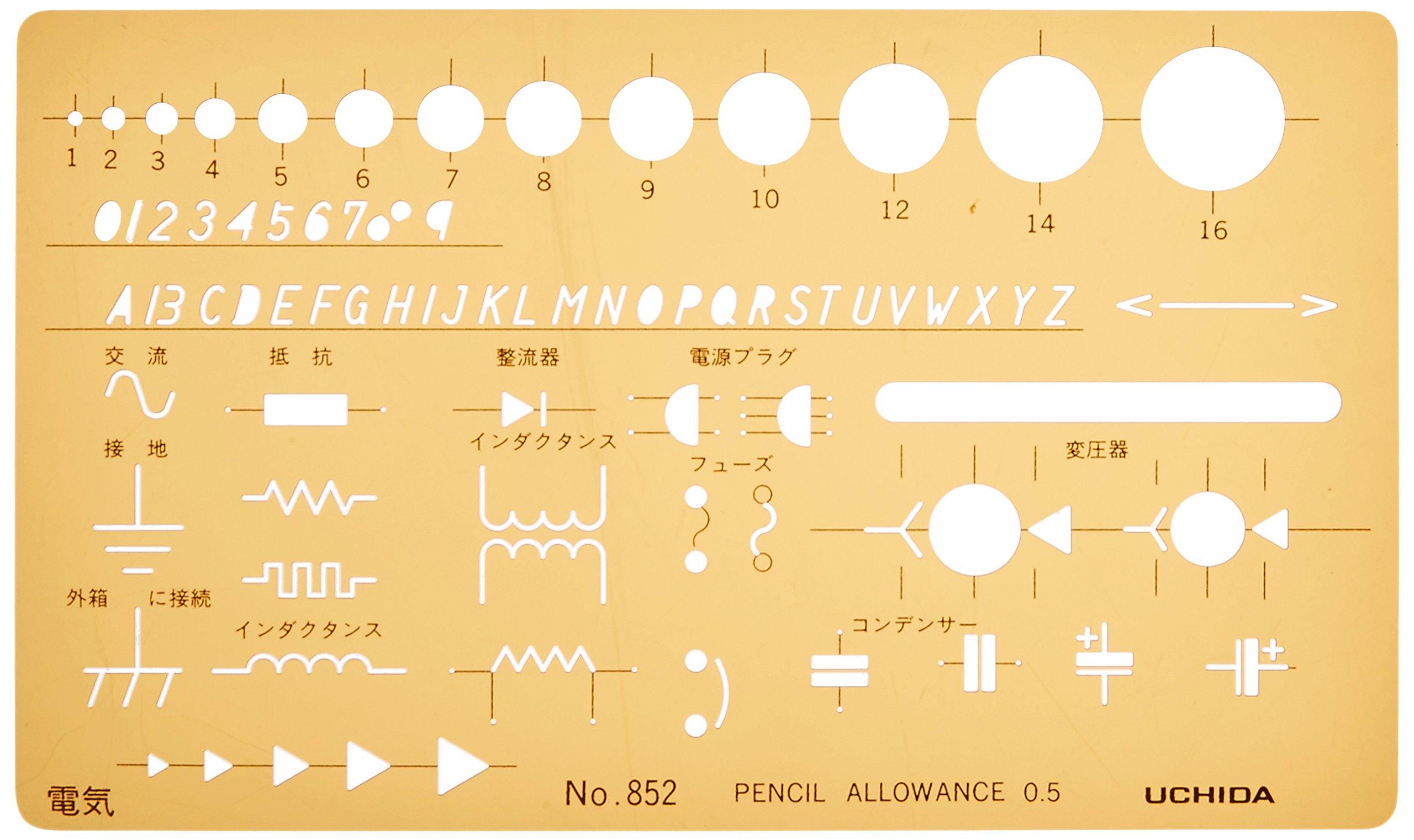 

Шаблон Uchida № 852 Электрическая линейка 1-843-0852