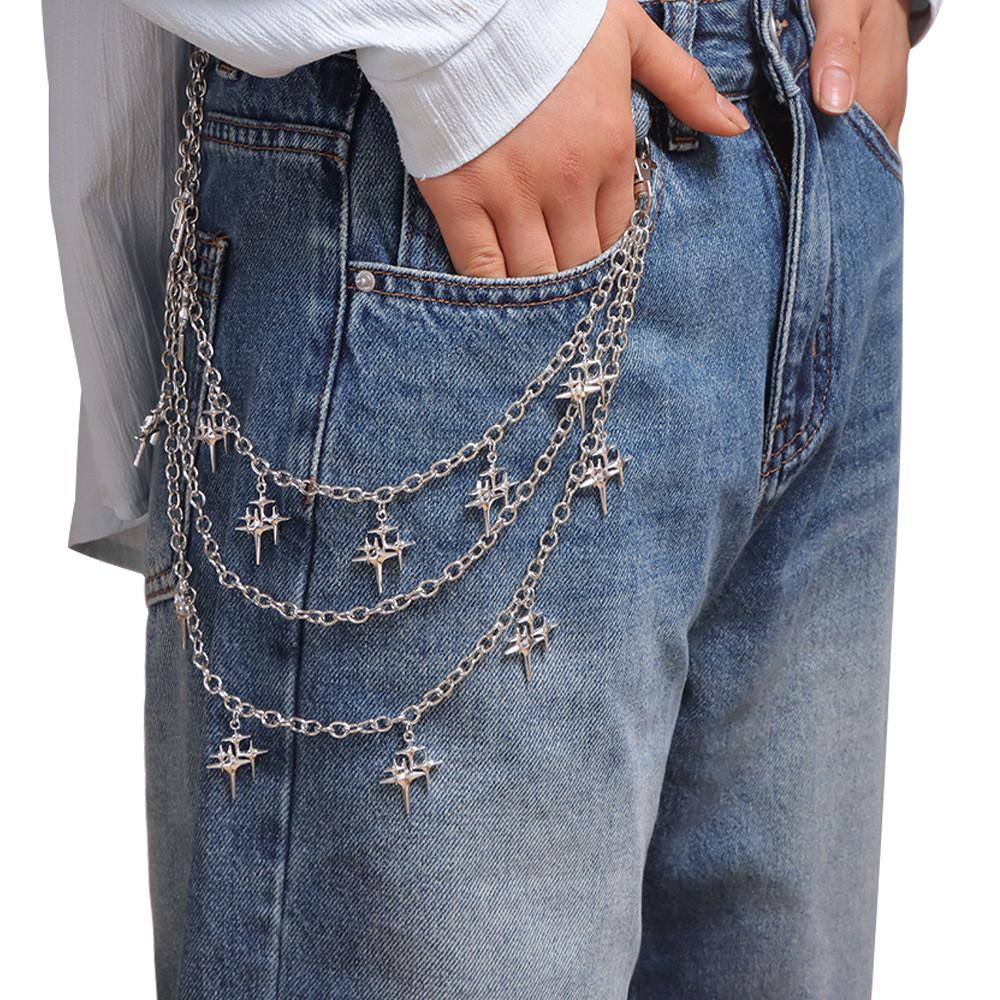 Star Shaped Multilayer Metallic Waist Chain With Lobster Clasp For Adult Women Party Wear