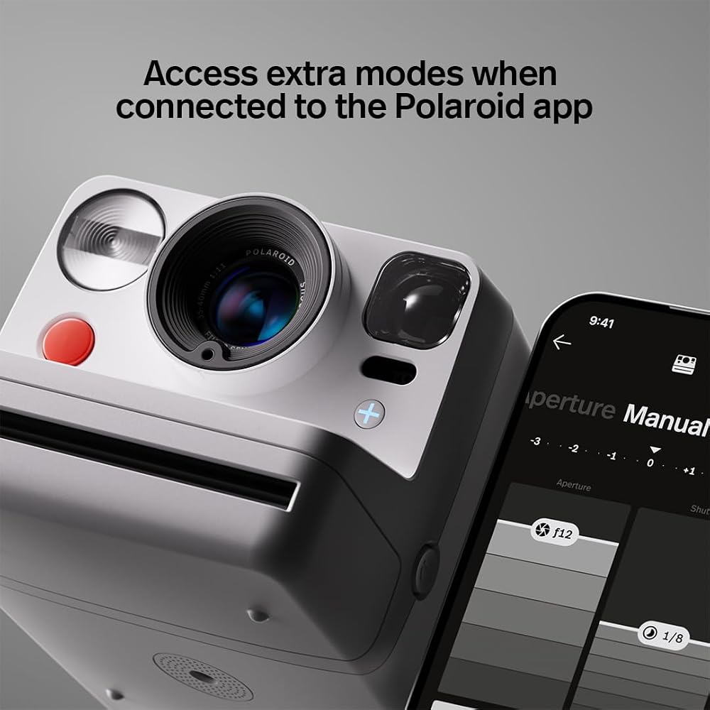 Polaroid Now+ 3rd Generation I-Type Instant Film Camera - Bluetooth Connected App Controlled - Camera Only, No Film (Black)