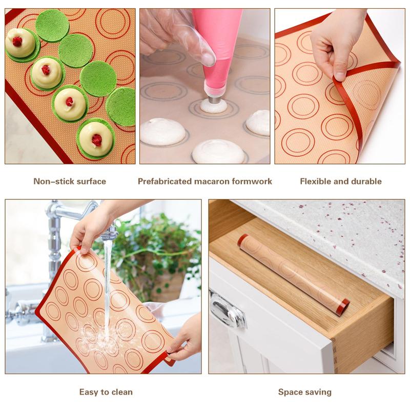 1pc Silicone Baking Mat Kneading Pad Dough Mat Pizza Cake Dough Maker Kitchen Cooking Grill Non-stick Gadgets Bakeware