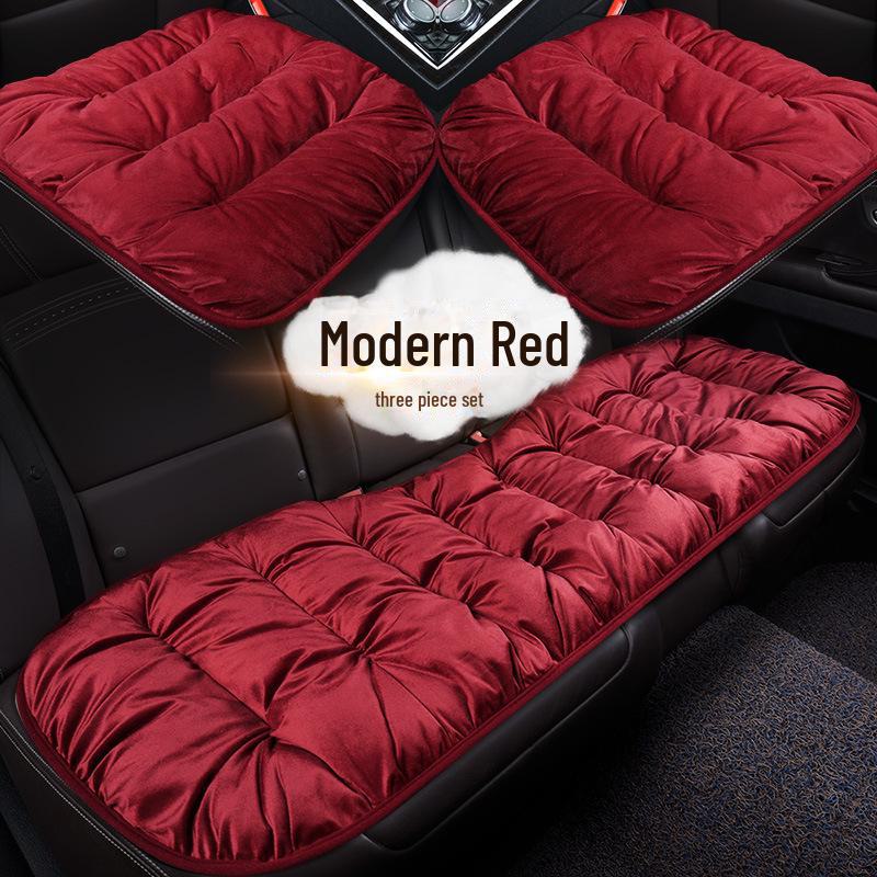 Pernă mică de flanel pentru scaun auto din trei piese pentru toate anotimpurile - pe jumătate înfășurată pentru vară, anti-alunecare și fără legare.