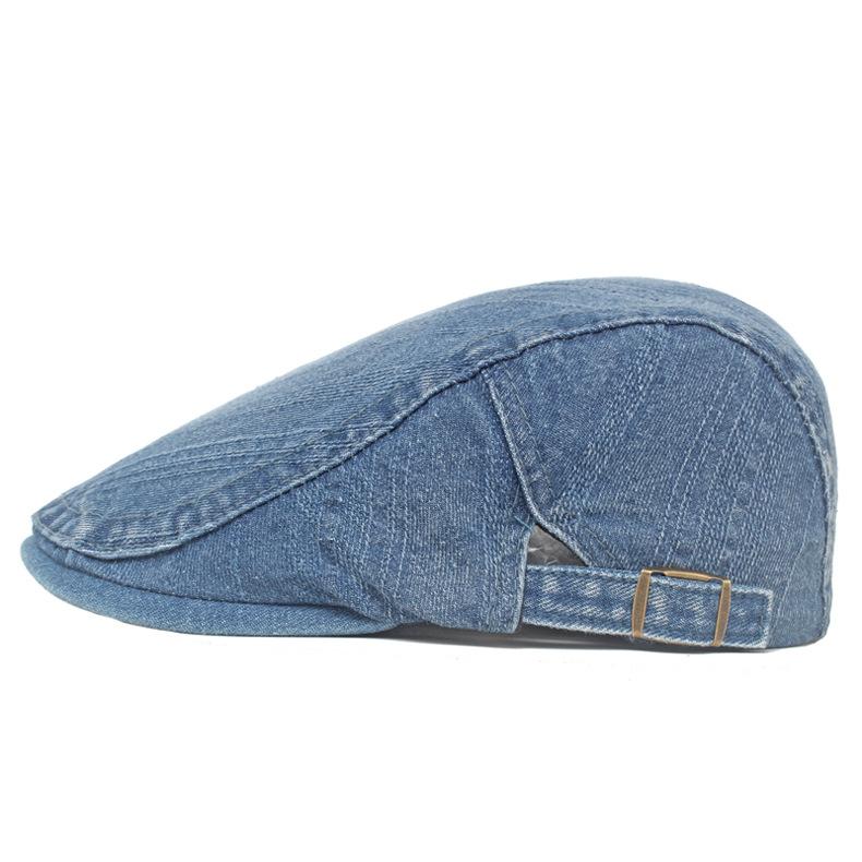 Washed Denim Cap Men British Beret Women Forward Cap Paintsman Hat Newsboy Cap