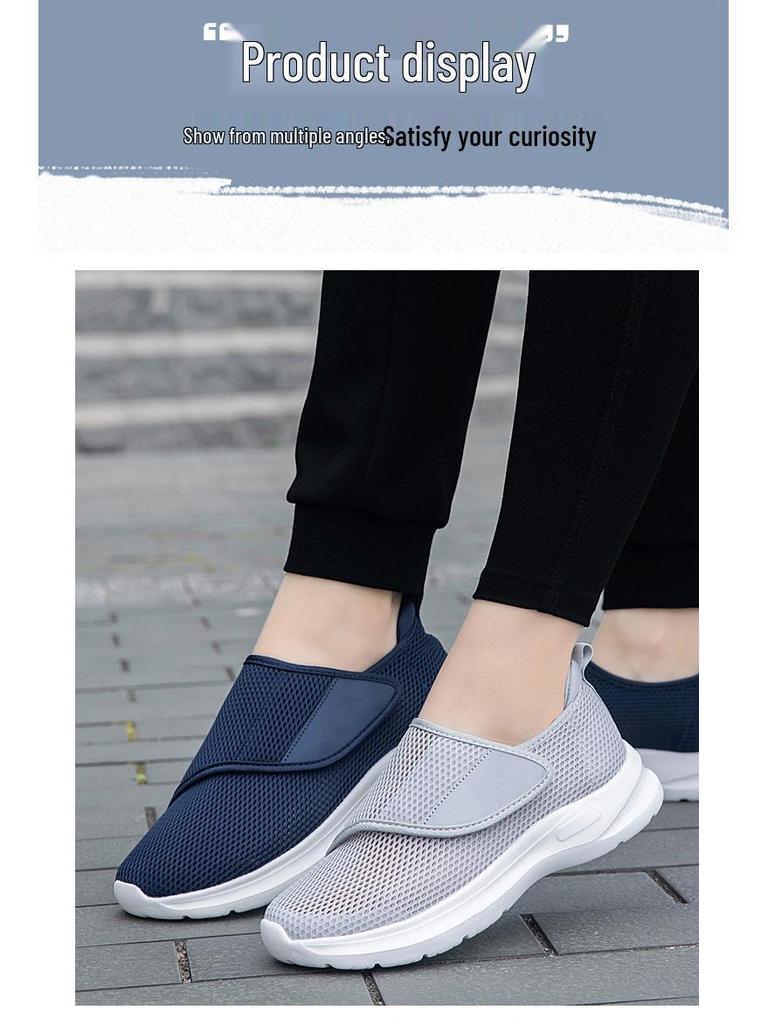 Summer Breathable Shoes for Elderly with Swollen Feet and Hallux Valgus