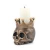 1 Pcs 3D Crown Skull Candle Holder Resin Skull Candlestick Halloween Decoration Skeleton Candle Base Home Halloween Decor