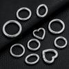 304 Stainless Steel Bolt Spring Ring Clasps Polished Heart Circular Connector DIY Necklace Jewelry Making Lobster Buckle, 1Piece