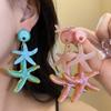 Candy Color Ocean Starfish Stud Earrings Shell Starfish Ear Pendant  Ladies