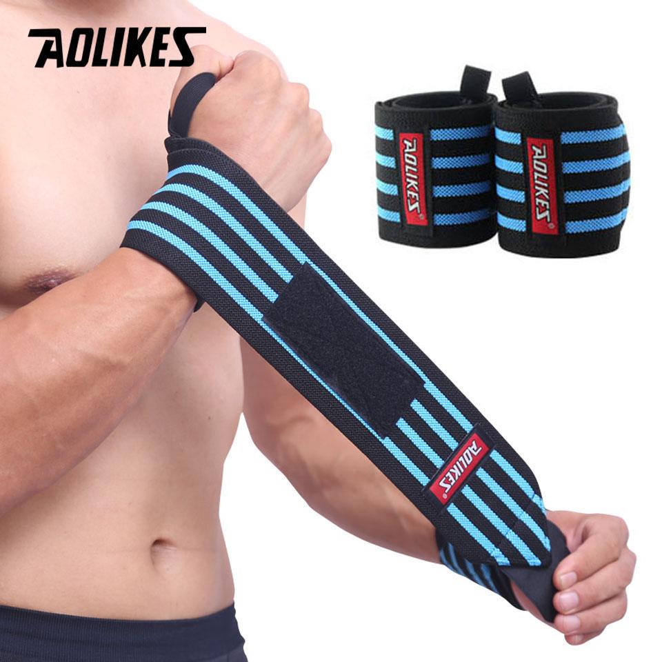 Aolikes 1 Pair Wristband Wrist Support Weight Lifting Gym Training Wrist Support Brace Straps Wraps Crossfit Powerlifting