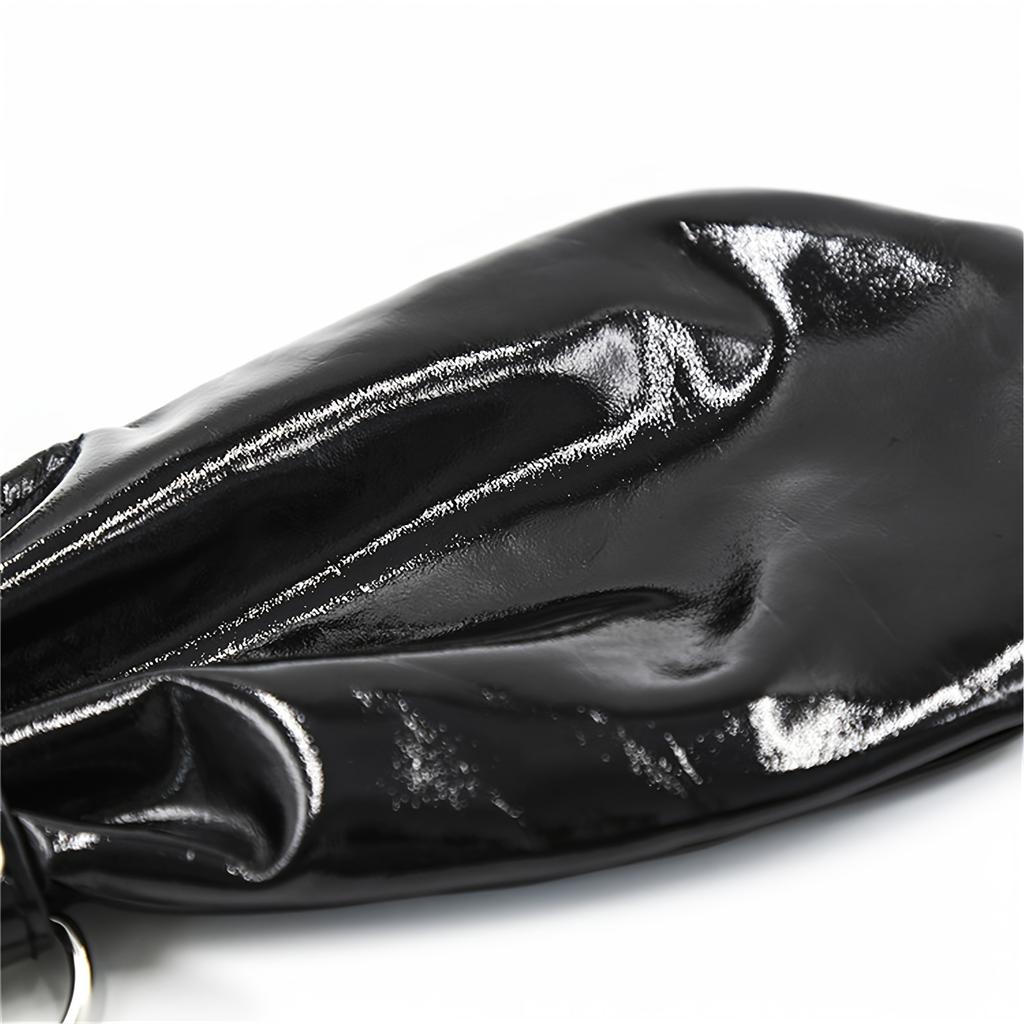 1 Pair BDSM Black Patent Leather Handcuffs Dog Paw Gloves Adult BDSM Kit Reverse Restraints Boxing Cuffs With Locking Buckle Cosplay Couples Sex Bonda