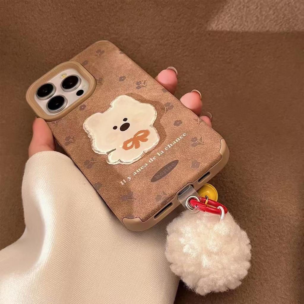 Applicable To Ins Three-dimensional Dog IPhone 16promax Apple 15Promax Mobile Phone Case 12 Bracelet Cartoon 14