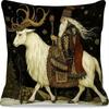 Vikama Fashionable Goat-Print Pillowcase, Rustic-Style Polyester Square Cushion Cover, Suitable For A Variety Of Rooms