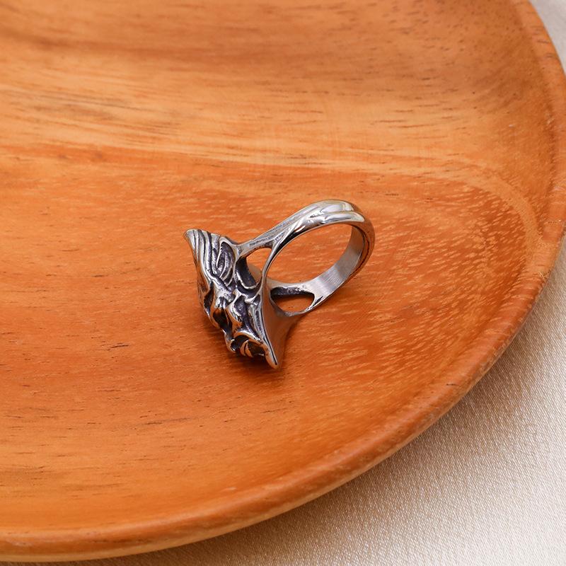Devil Prajna Ghost King Skull Ring Male Personality Domineering Punk Style Niche Opening Adjustable Hip Hop Ring