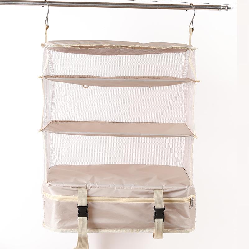 Large Capacity Foldable Hanging Storage Bag: Three-Layer Wardrobe and Travel Organizer