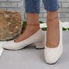 Round head medium heel casual single shoes women's casual fashion professional wear work shoes
