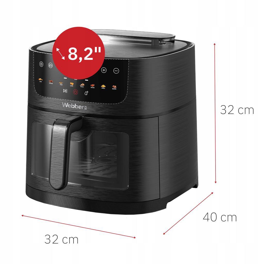Air Fryer Webber 1800W 8L Air Fryer + WIFI + 8 STEAM programs