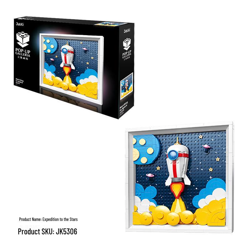 Jiaqi JK5306 Space Rocket Building Blocks & Painting Wall Ornament Toy Gift
