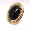 Ring Adjustable Inlaid Alloy Natural Ring for Gem Stone Big Oval Dating