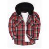 Mens Classic Plaid Long Sleeve Hooded Shirts Multi Pockets Thin Cotton Light Jacket Relaxed Fit Casual Outwear