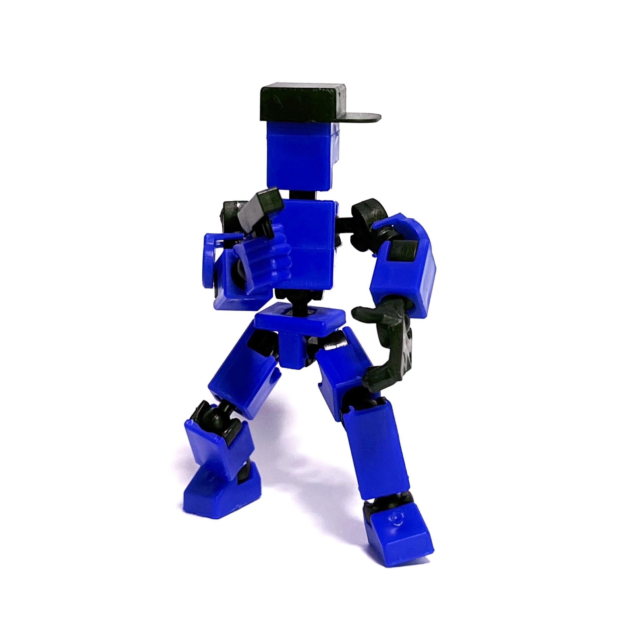 

articulated robot 3D action decorative assembly plastic articulated 9cm Block-shaped, figure, toy, model, doll, (blue) синий