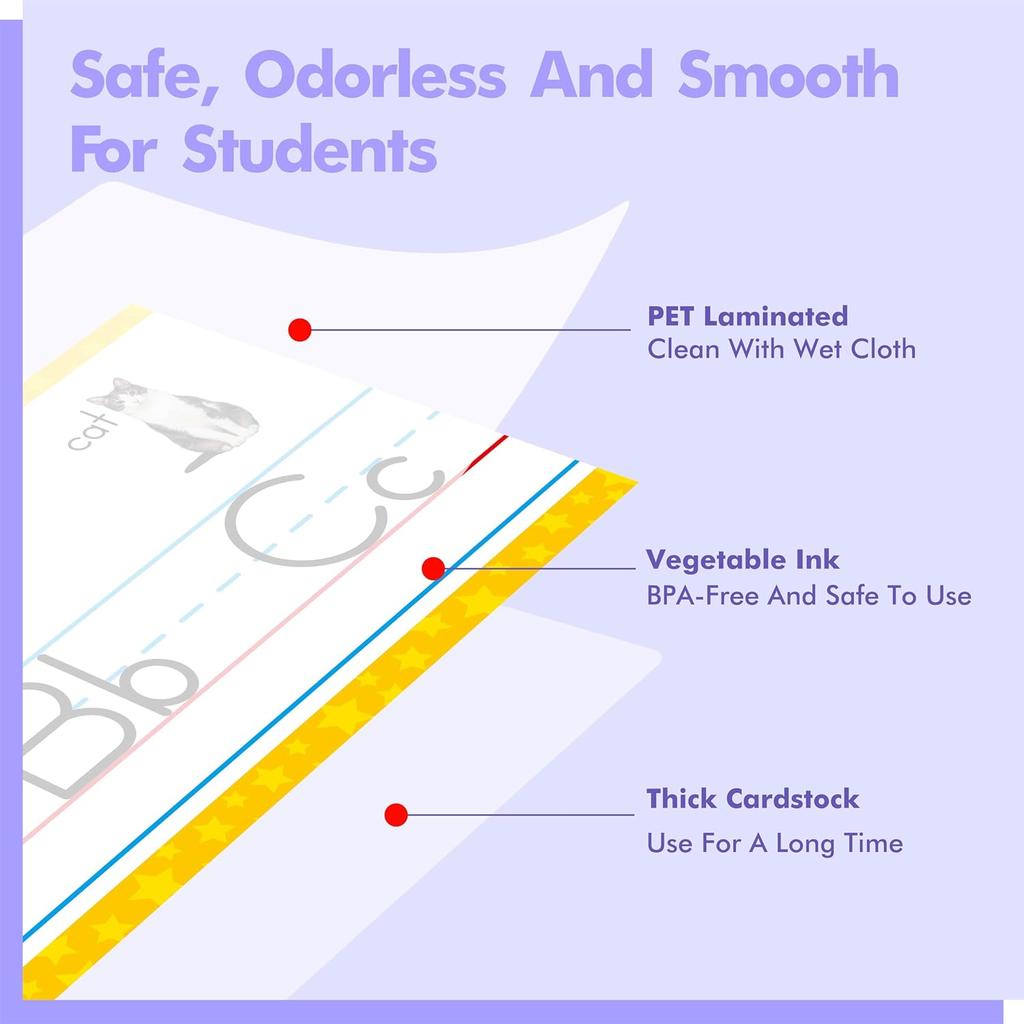 Alphabet & Number Line Bulletin Board Set, 12 PCS ABC & 123 Wall Decorations 26 Upper & Lower Case Letters Plus Numbers 0-10 for Preschool,
