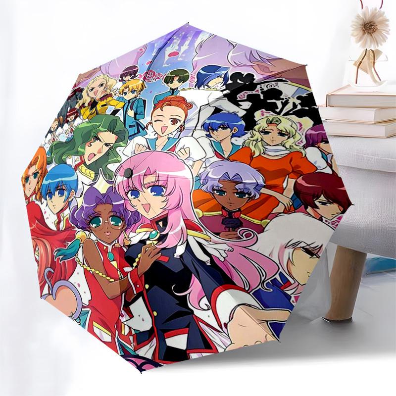 1 Stück Anime-Figuren Outdoor-Regenschirm - Automatisches Öffnen/Schließen, Tragbares 3-fach faltbares Design, 8-Speichen-Eisenrahmen - Perfektes Geschenk für Fans, Reisende, D