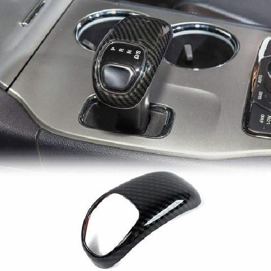Carbon Fiber Gear Shift Head Knob Cover Trim Bezel for Jeep Grand Cherokee 14-15