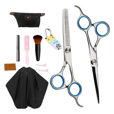 Salon Barber Scissors Kit Stainless Steel Hairdressing Shears Cape and Brush for Pro Hair Styling Equipment