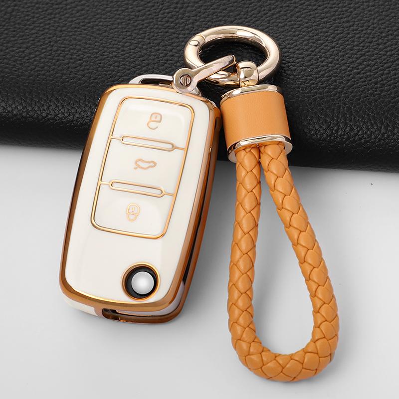 New Tpu Car Key Case Cover Shell For Vw Volkswagen Polo Tiguan Passat Golf Jetta Lavida Skoda Octavia 2 3 Button Accessories