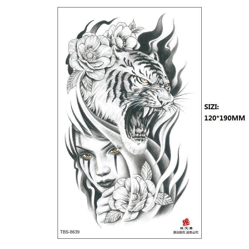 Traditional Men'S Totem Big Spider Dragon Water Transfer Simulation Tattoo Disposable Tattoo Sticker