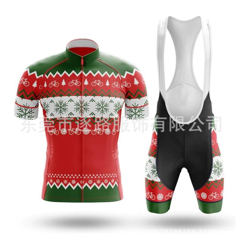 Christmas Graphic Short Sleeve Cycling Jersey
