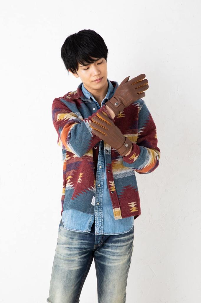 Leather Gloves Gusset Suede Brushed Lining Engraved Metal Fittings Belt Included Leather Gloves Case Included 24cm [El Homme] Men's Brown/Camel