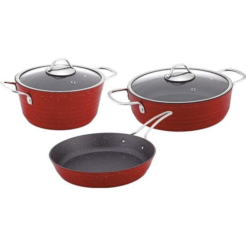

Набор Bonera Granite Marbella Pro Set из 5 красных кастрюль и сковородок