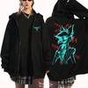 Anime Alastor Hazbin Hotel Zipper Hoodie Man Woman Harajuku Long Sleeve Pullover Tops Sweatshirt Gift