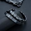 Black Hematite Beaded Bracelet Square Bead Handchain Elastic Cord Wristband Stretch Unisex Fashion Jewelry