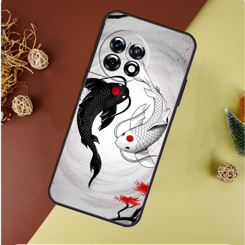 Koi Fish Yin Yang Art For OnePlus Nord CE 4 3 2 Lite N20 N30 9 10 Pro 8T 9RT 10T 10R 13R 12R 11 12 13 Phone Case