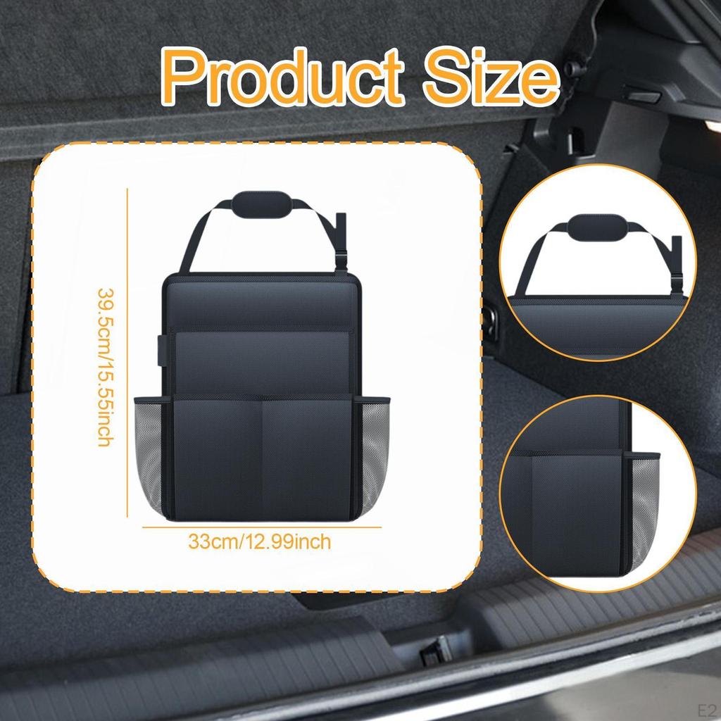 Car Backseat Organizer Storage Waterproof with Pockets Back Seat Protector Accessory
