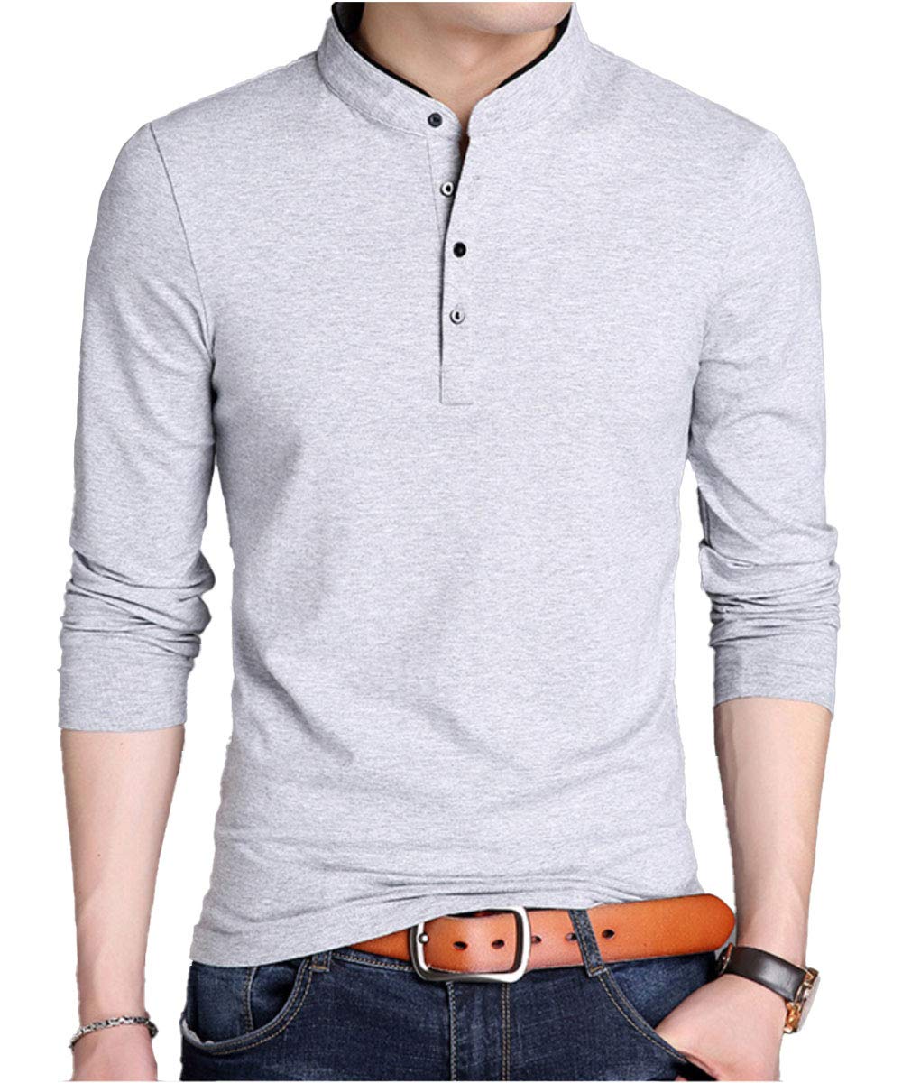 

для стильной большой серой [amatsu] футболки с длинным рукавом мужской, повседневной, однотонной, трикотажной, топ, размер, простой, футболка, одежда, 2XL, серый