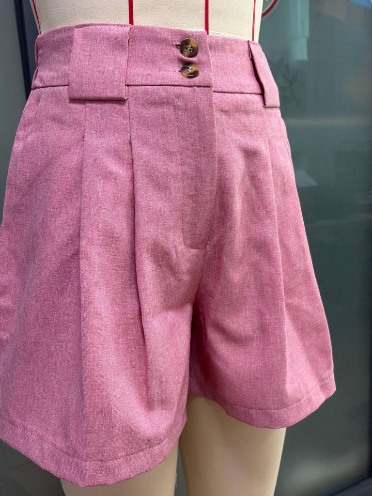 High-Waisted Fashion Casual Solid Color Shorts with Pockets for Women - Summer 2025 Collection