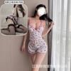 Crispy Cherry Floral Can Be Worn Outside, Sexy Suit, Free Suspender V-neck Plus Chest Pad Pajamas, Comfortable Home