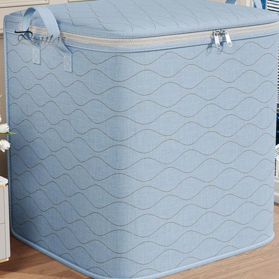 Large-Capacity Clothes Storage Bag with Handle Zipper Closure Dust-Proof Moisture-Proof Thickened Duvet Blanket Organizer Bag