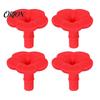 Universal Hummingbird Feeder Replacement 4PCS Parts, Simulated Red Flowers Shape, Durable Component Fit Silicone Waterproof Bird Accessories,