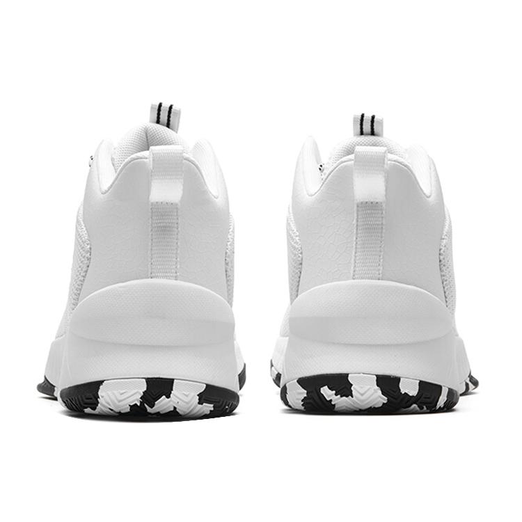 Anta Slip Resistant Abrasion Resistant Mid top Vintage Basketball Shoes Men's White Black 91811104-3